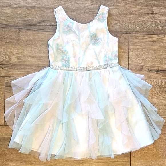 Lightly Worn - YOUNGLAND - Pastel Pink and Green Formal Dress - Girls Size 6X - Picture 1 of 5